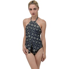 Geometric Textured Ethnic Pattern 1 Go With The Flow One Piece Swimsuit by dflcprintsclothing
