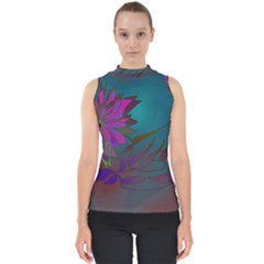 Evening Bloom Mock Neck Shell Top by LW323