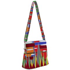 Forrest Sunset Zipper Messenger Bag by LW323