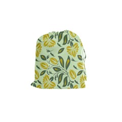 Folk Floral Pattern  Abstract Flowers Surface Design  Seamless Pattern Drawstring Pouch (small) by Eskimos