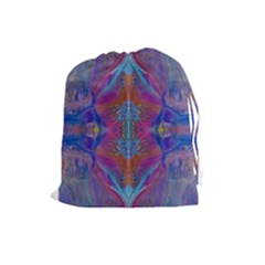 Flowing Duo  Drawstring Pouch (large) by kaleidomarblingart