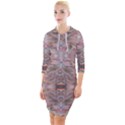 Pink arabesque IV Quarter Sleeve Hood Bodycon Dress View1