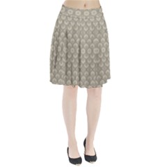 Bright Silver Flowers Motif Pattern Pleated Skirt by dflcprintsclothing