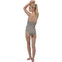 Bright Silver Flowers Motif Pattern Go with the Flow One Piece Swimsuit View2