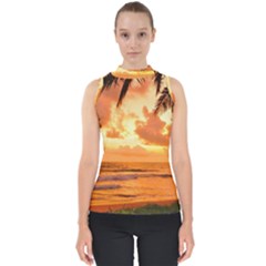 Sunset Beauty Mock Neck Shell Top by LW323