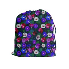 Watercolor Flowers  Bindweed  Liana Drawstring Pouch (xl) by SychEva
