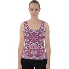Pink Marbling Symmetry Velvet Tank Top by kaleidomarblingart