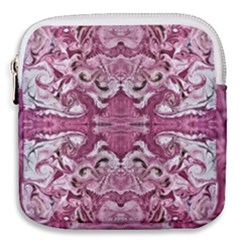Pink Marbling Symmetry Mini Square Pouch by kaleidomarblingart