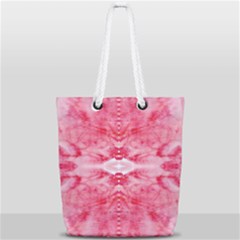 Pink Marbling Ornate Full Print Rope Handle Tote (small) by kaleidomarblingart