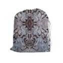 Turquoise Black Arabesque Repeats Drawstring Pouch (XL) View1