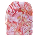 Cherry Blossom Cascades Abstract Floral Pattern Pink White  Drawstring Pouch (3XL) View2