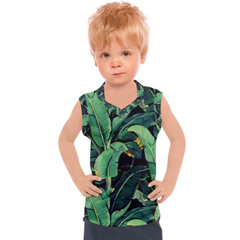 Night Banana Leaves Kids  Sport Tank Top by goljakoff