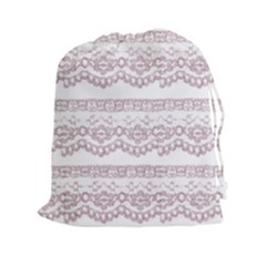 Purple-lace Drawstring Pouch (2xl) by PollyParadise