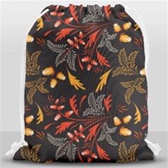 Folk Floral Pattern  Abstract Flowers Surface Design  Seamless Pattern Drawstring Bag (large) by Eskimos