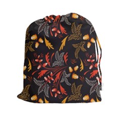 Folk Floral Pattern  Abstract Flowers Surface Design  Seamless Pattern Drawstring Pouch (2xl) by Eskimos