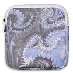 Celeste Grey Module Mini Square Pouch by kaleidomarblingart