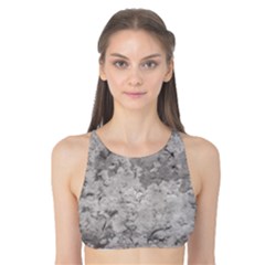 Silver Abstract Grunge Texture Print Tank Bikini Top by dflcprintsclothing