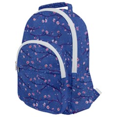 Branches With Peach Flowers Rounded Multi Pocket Backpack by SychEva