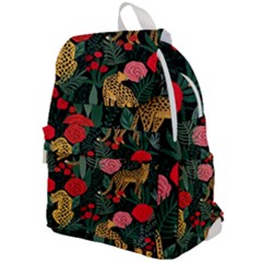 Leopardrose Top Flap Backpack by PollyParadise