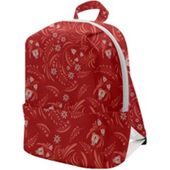 Folk Floral Pattern  Flowers Abstract Surface Design  Seamless Pattern Zip Up Backpack by Eskimos