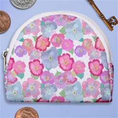 Bright, Joyful Flowers Horseshoe Style Canvas Pouch by SychEva