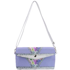 Minimal Purble Floral Marble A Removable Strap Clutch Bag by gloriasanchez