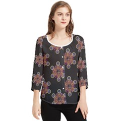 Metatron Cube Chiffon Quarter Sleeve Blouse by gloriasanchez