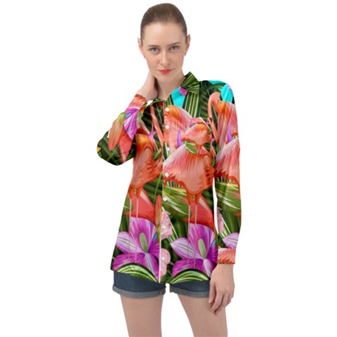Exotisme Long Sleeve Satin Shirt by SoLoJu