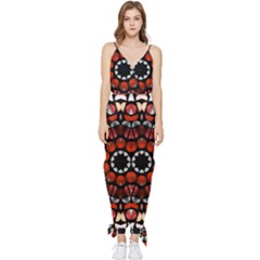 Kaleid Geometric Metal Color Sleeveless Tie Ankle Jumpsuit by alllovelyideas
