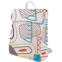 Pastel abstract pattern with beige, coffee color strap Flap Top Backpack View1