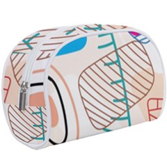 Pastel Abstract Pattern With Beige, Coffee Color Strap Make Up Case (large) by Casemiro