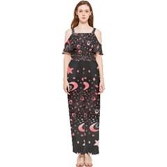 Pattern Lune Étoile Profondeur Draped Sleeveless Chiffon Jumpsuit by alllovelyideas