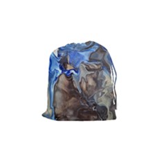 Flowing Patterns Drawstring Pouch (small) by kaleidomarblingart