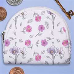 Flowers In One Line Horseshoe Style Canvas Pouch by SychEva