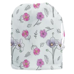 Flowers In One Line Drawstring Pouch (3xl) by SychEva
