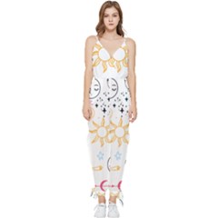 Pattern Mystic Sleeveless Tie Ankle Jumpsuit by alllovelyideas