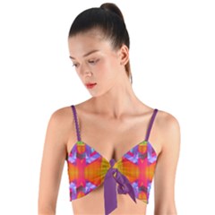 Glitch Futuristic Punk  Woven Tie Front Bralet by gloriasanchez
