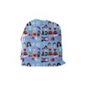 Drawing Collage Blue Drawstring Pouch (Medium) View2