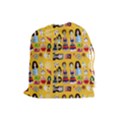 Drawing Collage Yellow Drawstring Pouch (Large) View1
