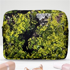 Acid Green Patterns Make Up Pouch (large) by kaleidomarblingart