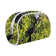 Acid Green Patterns Make Up Case (small) by kaleidomarblingart