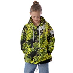 Acid Green Patterns Kids  Oversized Hoodie by kaleidomarblingart