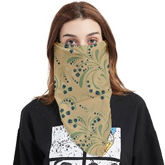 Folk Floral Art Pattern  Flowers Abstract Surface Design  Seamless Pattern Face Covering Bandana (triangle) by Eskimos