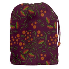 Folk Floral Art Pattern  Flowers Abstract Surface Design  Seamless Pattern Drawstring Pouch (3xl) by Eskimos