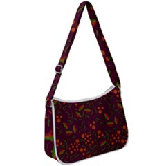 Folk Floral Art Pattern  Flowers Abstract Surface Design  Seamless Pattern Zip Up Shoulder Bag by Eskimos