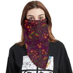 Folk Floral Art Pattern  Flowers Abstract Surface Design  Seamless Pattern Face Covering Bandana (triangle) by Eskimos