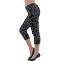Neon Geometric Pattern Design Lightweight Velour Capri Leggings  View3