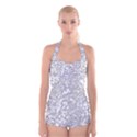 Neon Geometric Pattern Design 2 Boyleg Halter Swimsuit  View1