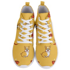Corgi And Coffee Men s Lightweight High Top Sneakers by Bigfootshirtshop