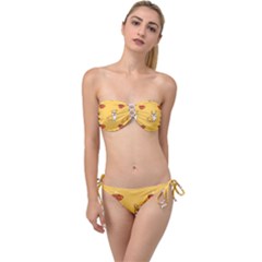 Corgi And Coffee Twist Bandeau Bikini Set by Bigfootshirtshop